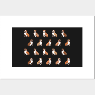 Cute English Bulldogs Pattern Posters and Art